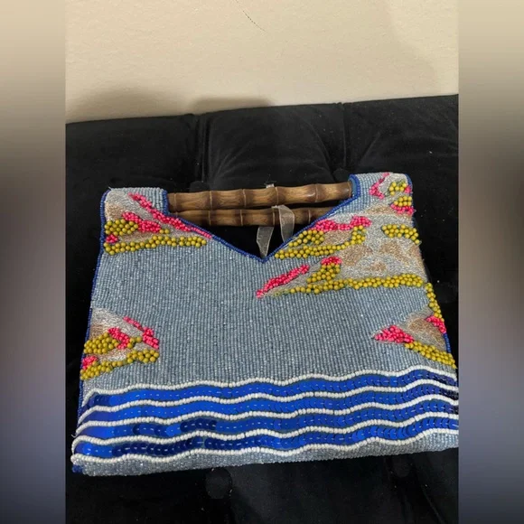 Beaded 'Capri' Tote with Bamboo Handles - Picture 6 of 11